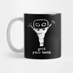 Bloody Mario - the Italian vampire – Grit your teeth (white on black) Mug